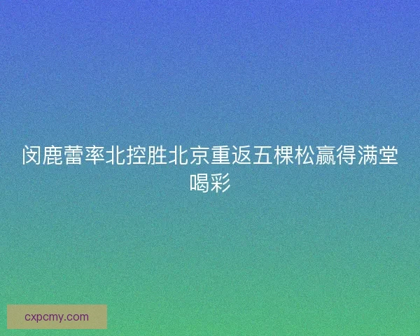 闵鹿蕾率北控胜北京重返五棵松赢得满堂喝彩